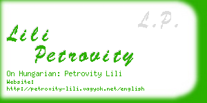 lili petrovity business card